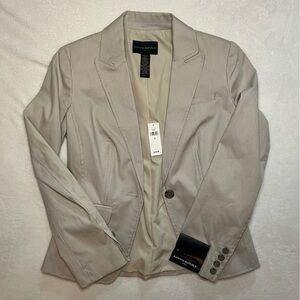 Banana Republic Pinstripe Linen Beige Blazer